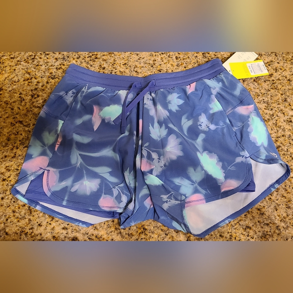 Girls' Double Layered Run Shorts 3.5" - All in Motion Light Navy Blue XXL